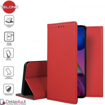 Telone smart magnet atverčiamas dėklas - raudonas (Samsung M51)